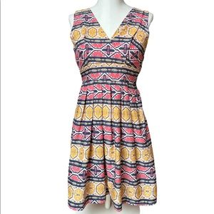 Maison Jules Boho Retro A-Line Pink and Yellow Dress - Size Extra Small